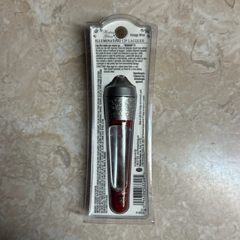 Physicians Formula Retro Glow Lip Lacquer Liquid Lipstick 3720 Vintage Wine Red